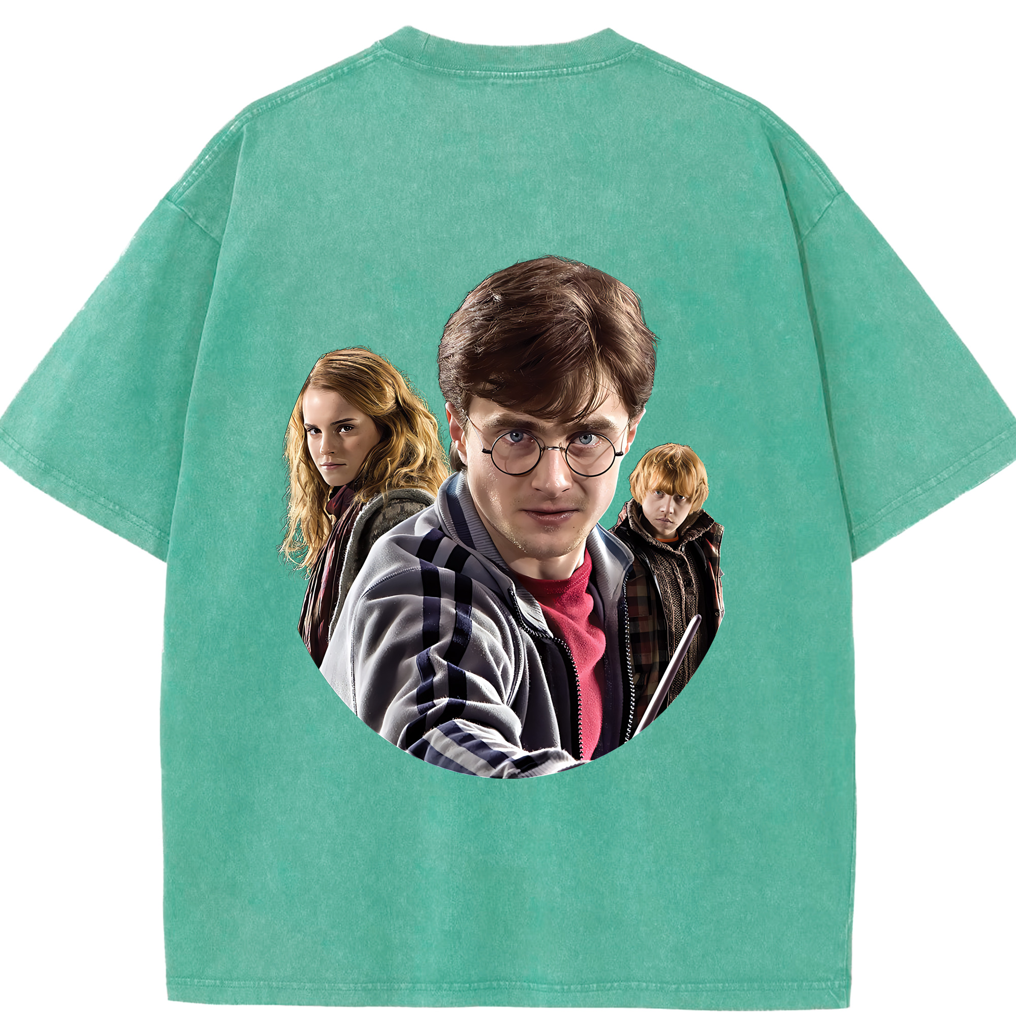 （画像用） Harry Potter ハリー・ポッターシリーズ 綿100% ヴィンテージ風 半袖Tシャツ（背面プリント）